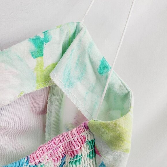 All That Jazz Women's Multicolor Fit & Flare Dress Smocked V-Neck Ruched Size S - Picture 8 of 10